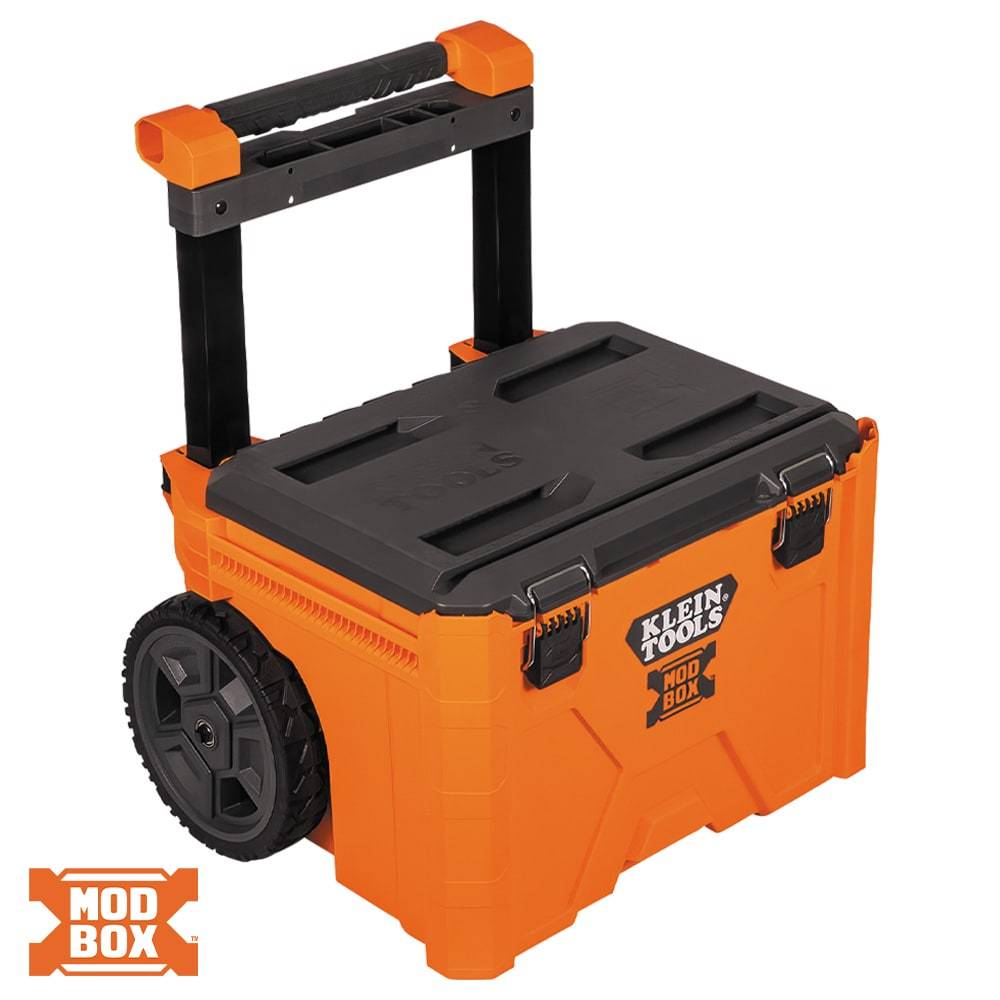 Klein Tools MODbox 22.6-in W x 44-in H x 19.88-in D Orange Plastic and Metal Rolling Tool Box | 54802MB