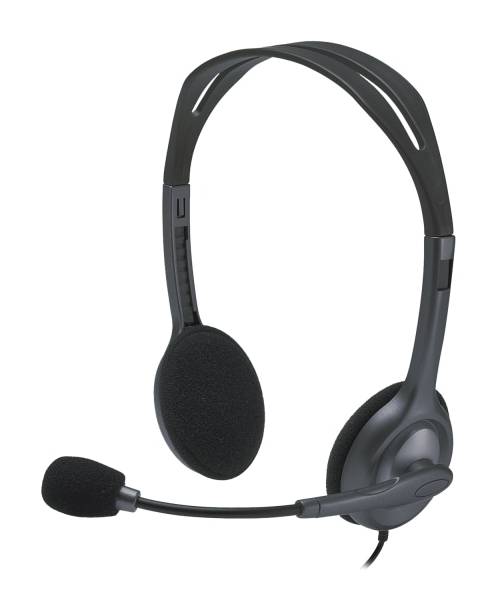 Logitech H111 Wired Headset, Stereo Headphones with Noise-Cancelling Microphone, 3.5 mm Audio Jack