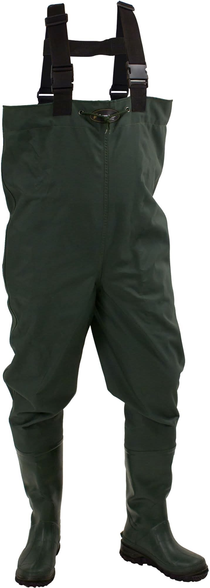 frogg toggs Cascades 2-Ply Cleated Chest Waders (Dark Green, 12.0)