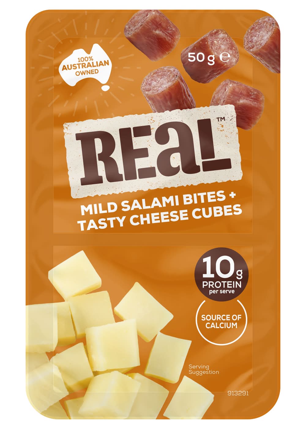 Real Dairy Mild Salami and Tasty Cheese Snack 50g