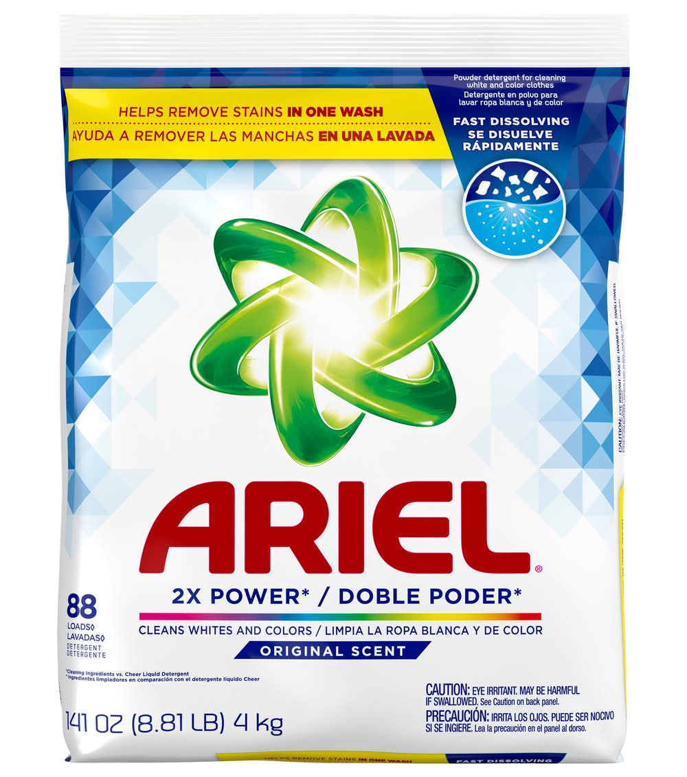 Ariel Fast Dissolving Powder Detergent 88 Loads, Original (141 oz)