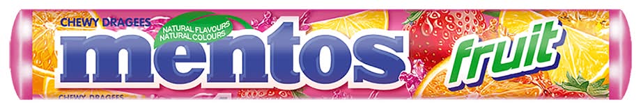 Mentos - Drageias stick frutas, embalagem de 40g