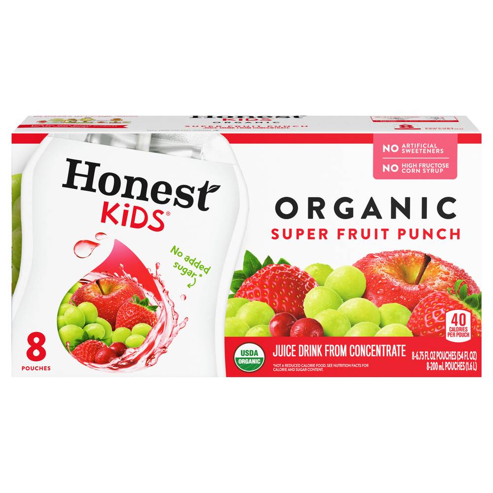 Honest Kids Organic Super Fruit Punch Juice Drink (8 x 6.75 fl oz)