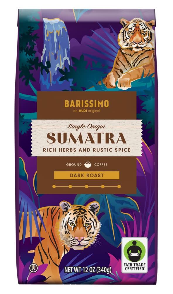 Barissimo Fair Trade Sumatra Dark Roast Ground Coffee (12 oz)