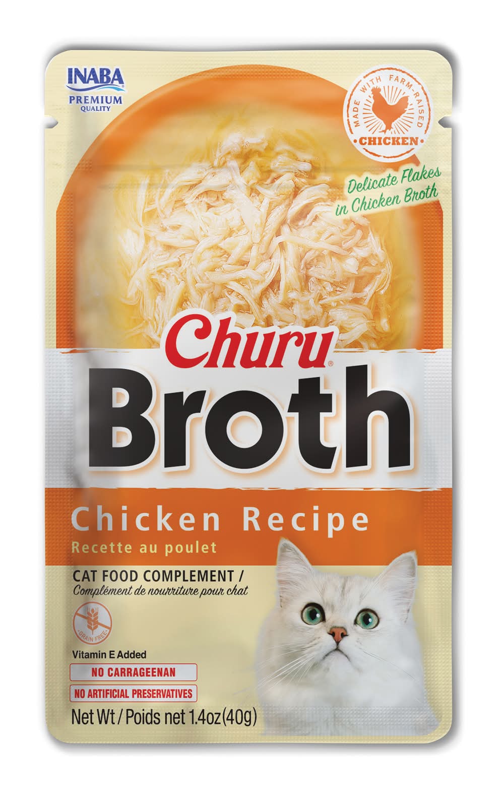 INABA Churu Broth Chicken Recipe Cat Food Complement (1.4 oz)