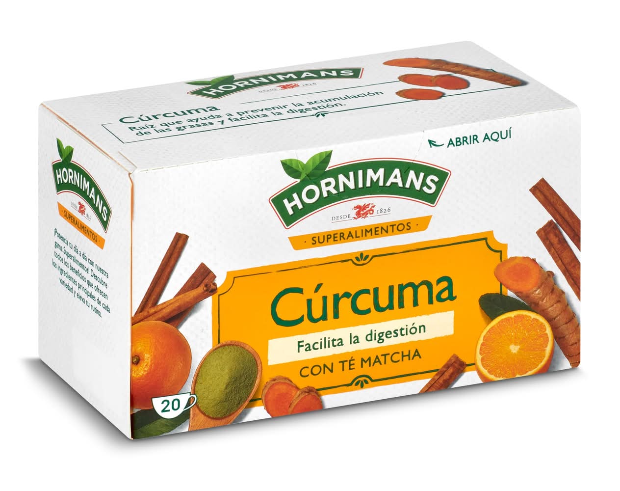 Infusión De Cúrcuma Con Té Matcha Hornimans Caja 20 Unidades