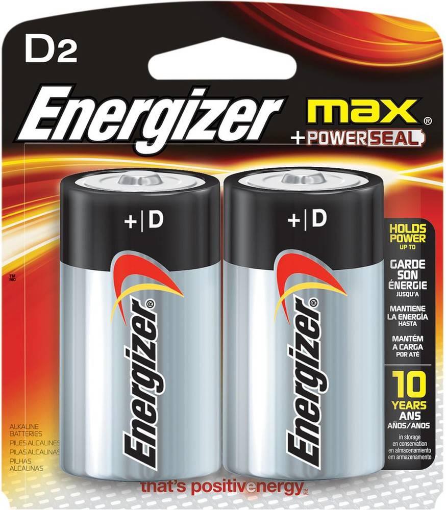 Energizer · MAX alkaline D batteries (2 units)