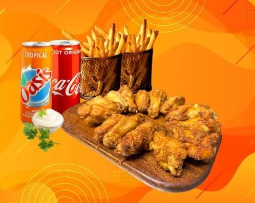 MENU DUO  15 HOT WINGS®🍗🍟🍟🥤🥤