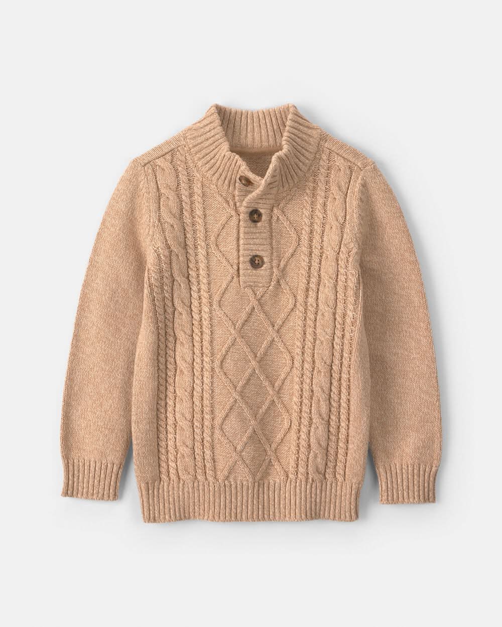 Carter's Toddler Boy Cable Knit Sweater, 4T, Tan