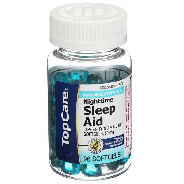 Topcare Maximum Strength Nighttime Sleep Aid Softgels