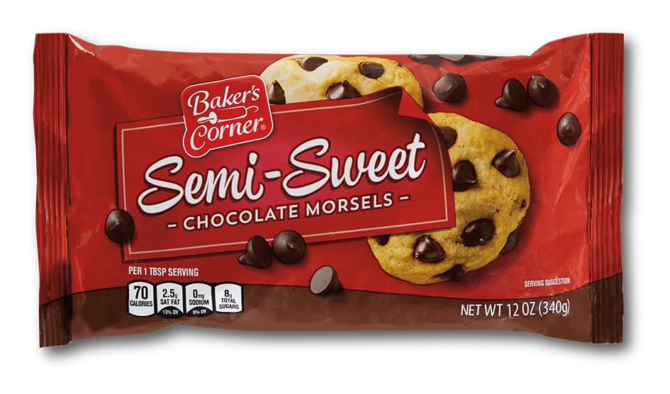 Baker's Corner Chocolate Morsels, Semi-Sweet (12 oz)