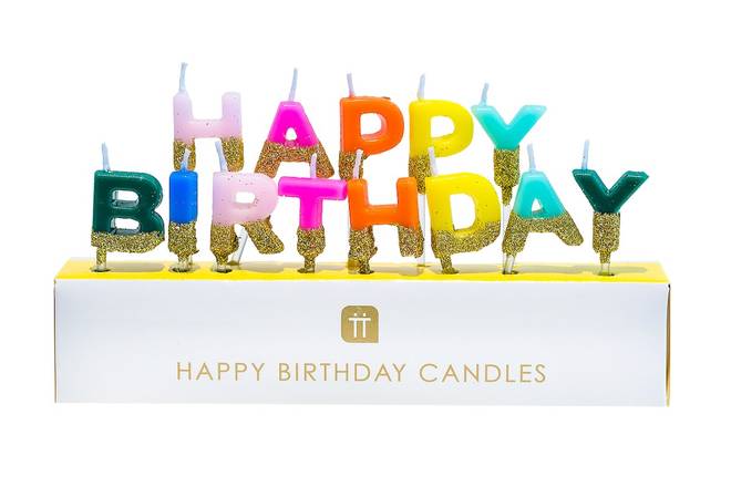 Happy Birthday Gold Candle