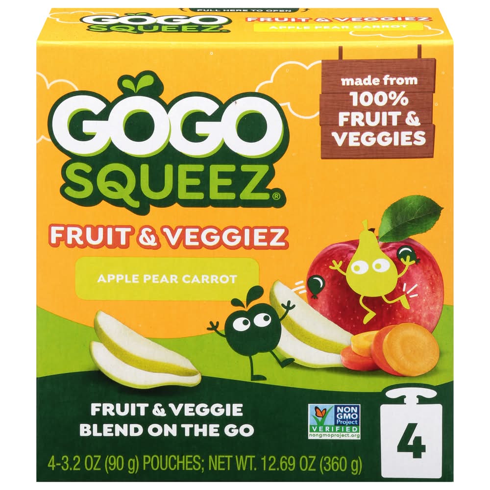 GoGo squeeZ Fruit&Veggiez Pear Carrot (4 x 3.2 oz)