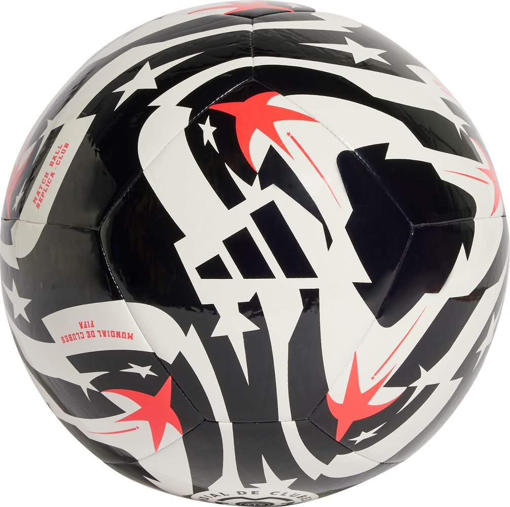 adidas FIFA Club World Cup 2025 Club Soccer Ball (White/Black/Red, 3)