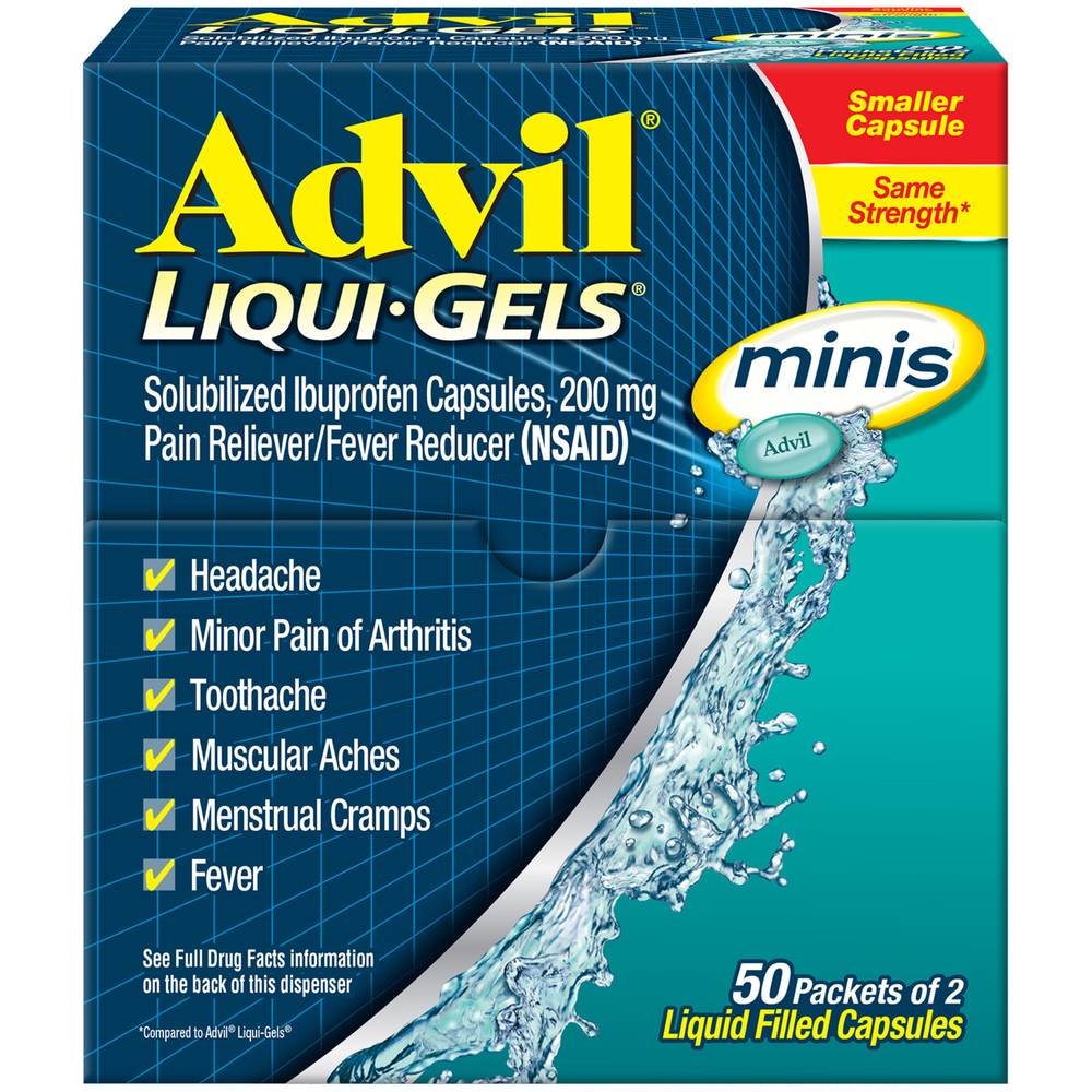 Advil 200 mg Liqui-Gels Minis Pain Reliever and Fever Reducer