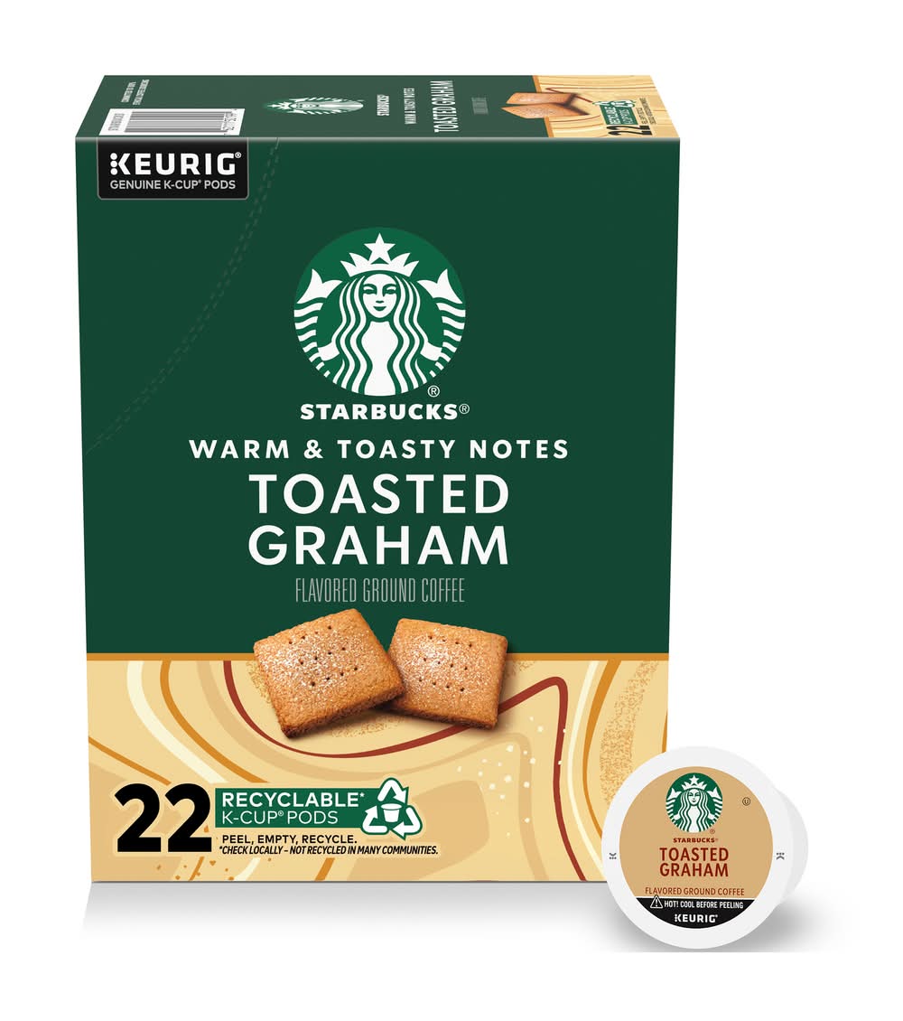 Starbucks Toasted Graham Flavored Ground Coffee K-Cup Pods (7.2 oz, 22 ct)