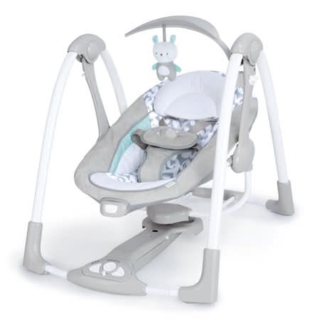 Ingenuity Convertme 2 in 1 Compact Portable Automatic Baby Swing & Infant Seat, Raylan