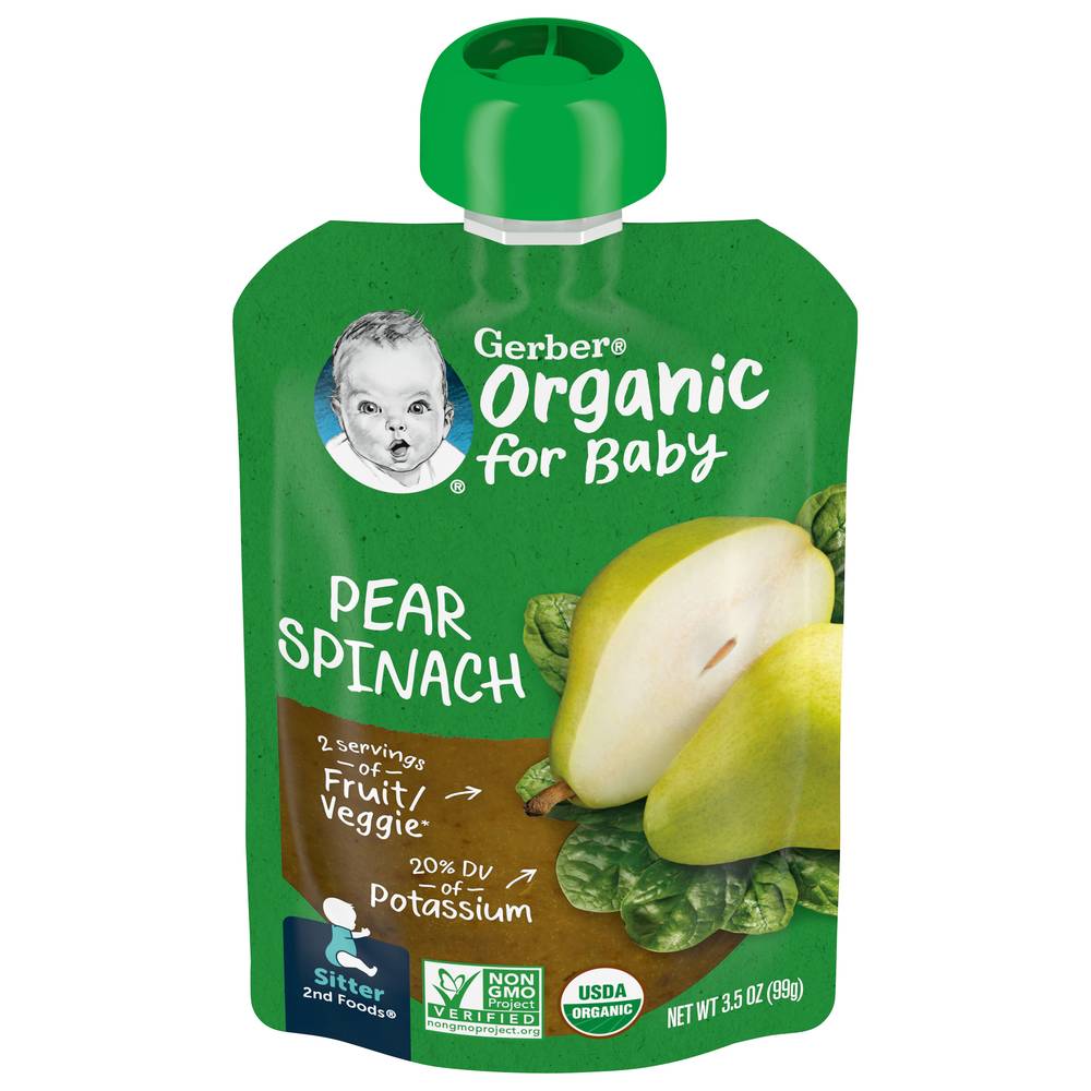 Gerber Organic For Baby Pear Spinach