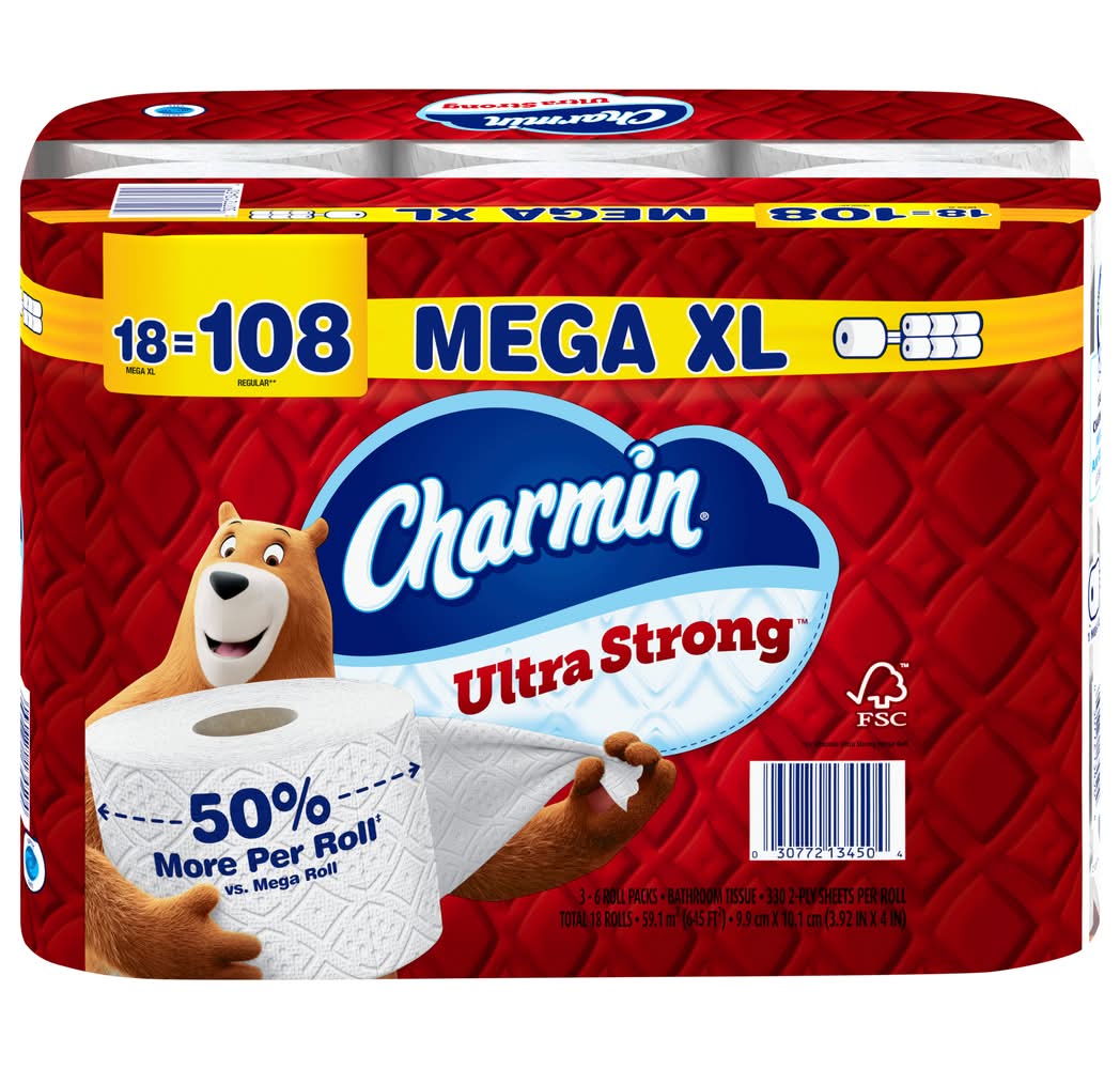 Charmin Ultra Strong Toilet Paper Mega Rolls, XL (18 ct)
