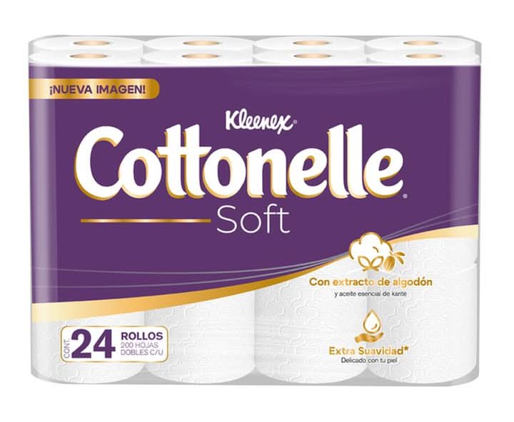Cottonelle · Soft papel higiénico 200 hojas dobles (24 un)