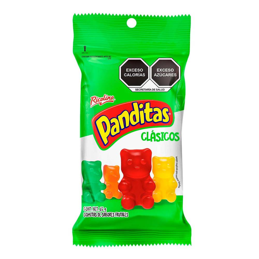 Panditas gomitas de sabores frutales clásicos (sobre 65 g)