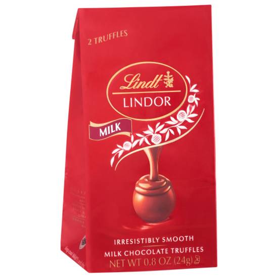 Lindt LINDOR Milk Chocolate Candy Truffles with Smooth, Melting Truffle Center, 0.8 oz. Bag
