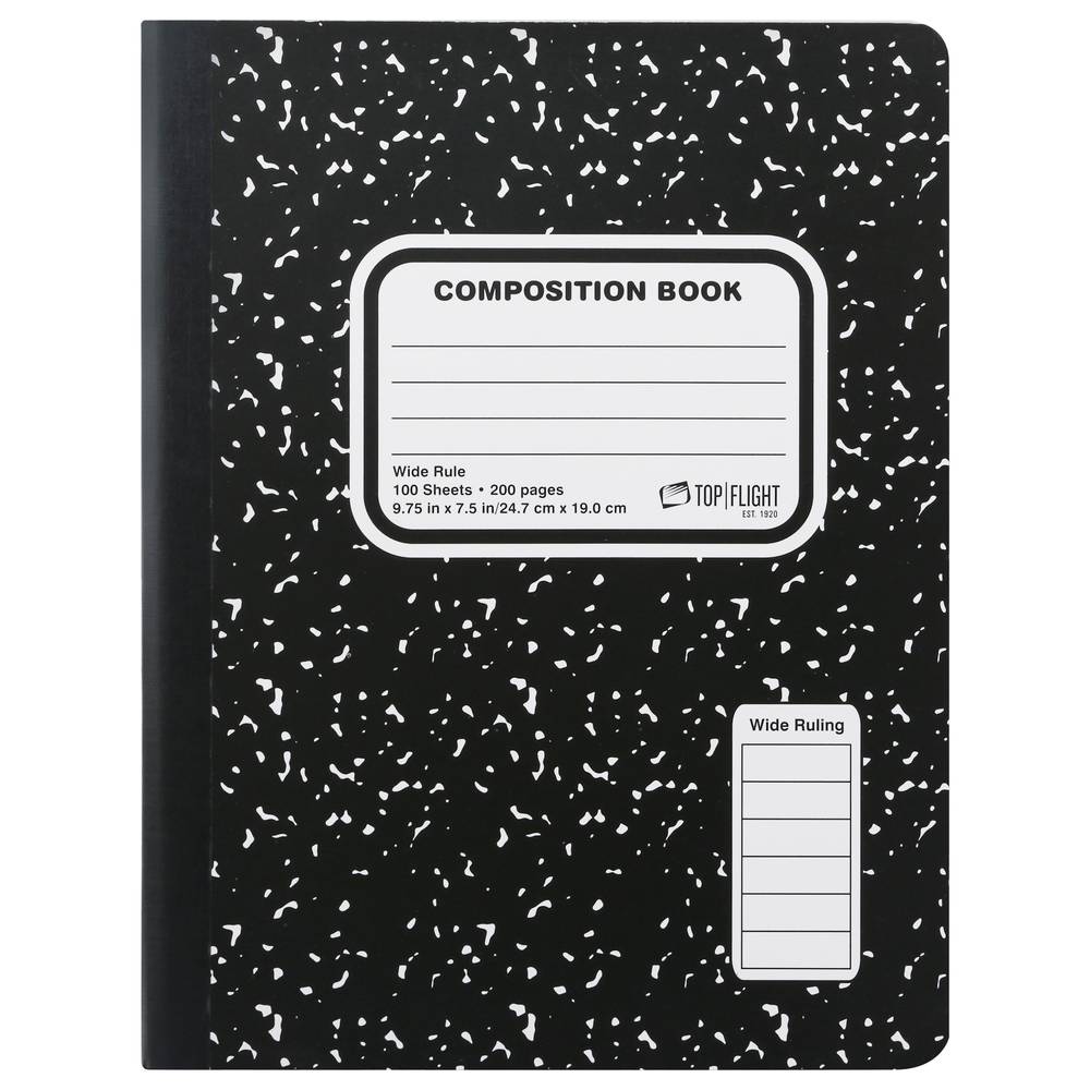 Top Flight Wide Rule Composition Book (black-white)