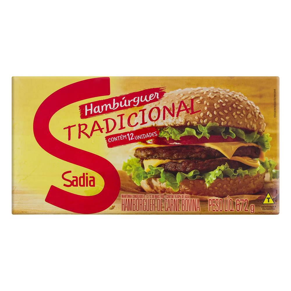 Sadia hambúrguer bovino congelado (672 g)