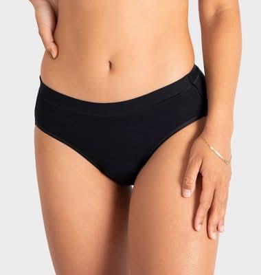 Saalt Heavy Absorbency Briefs Super Soft Modal Period Underwear, Women, XL, Volcanic Black