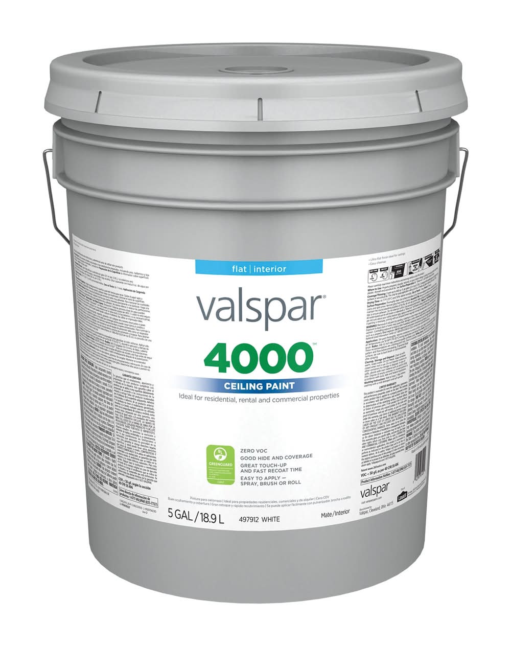Valspar 4000 Flat White Ceiling Paint ( 5-gallon )