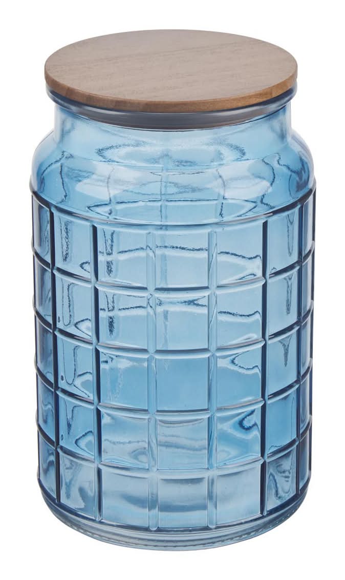 Windowpane Pattern Storage Canister 58 Oz Assorted