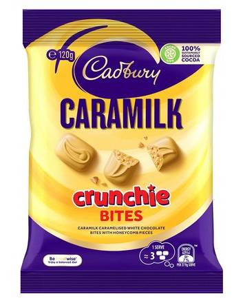 Cadbury Caramilk Chocolate Crunchie Bites 120g