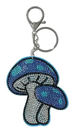 Novelty Bling Keychain Mushroom