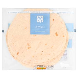 Co-op 8 Plain Tortilla Wraps