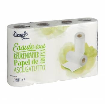 Papel de cocina doble capa Simpl Choice 4 ud.