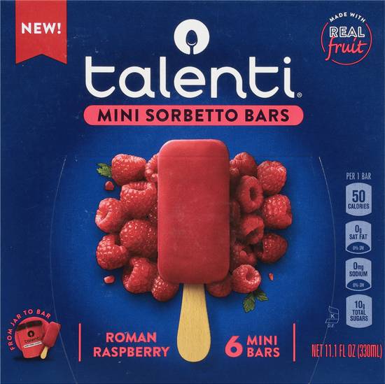 Talenti Roman Raspberry Mini Sorbetto Bars (6 ct)