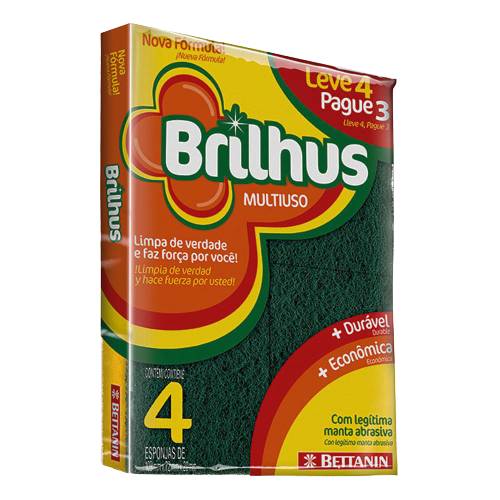 Bettanin esponja multiuso brilhus (4 unidades)