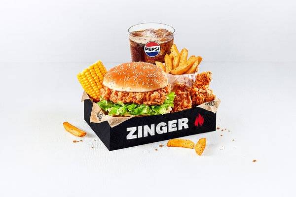 Zinger Box Meal with 2 Hot Wings 🔥