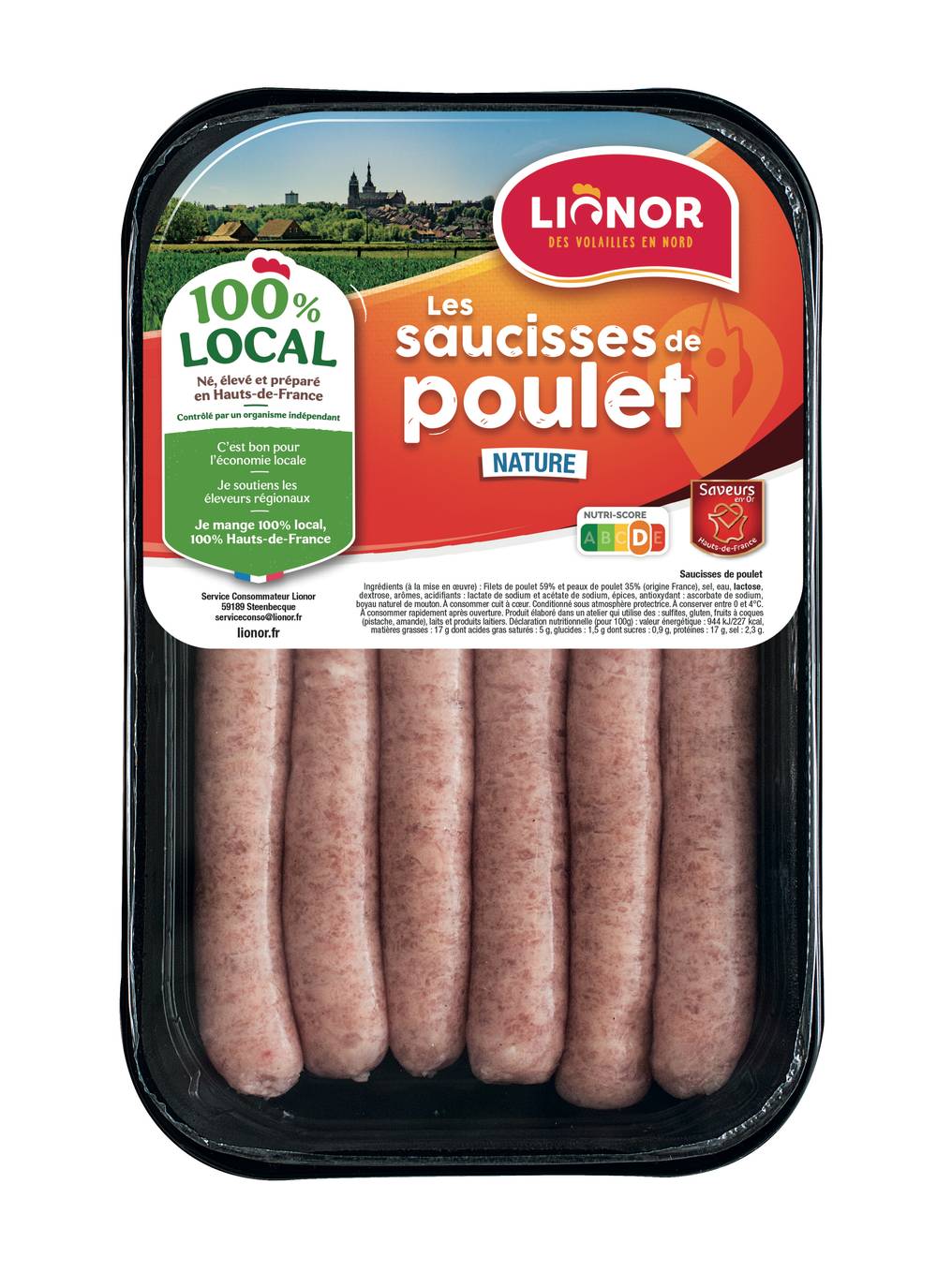 LIONOR - Saucisses filet de poulet (6)