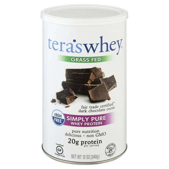 Tera's Whey Simply Pure Dark Chocolate Cocoa Whey Protein (12 oz)