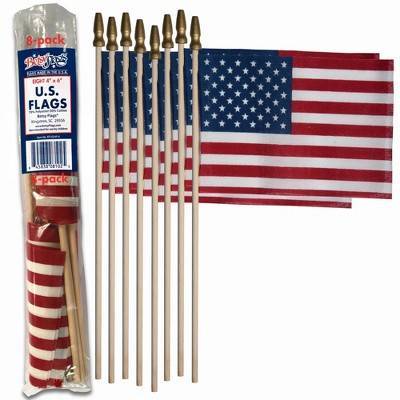 Betsy Flags U.s. Stick Flags, 4 IN X 6 IN, Multicolor (8 ct)
