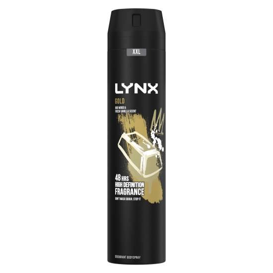 Lynx Aerosol Bodyspray Xxl Gold (250ml)