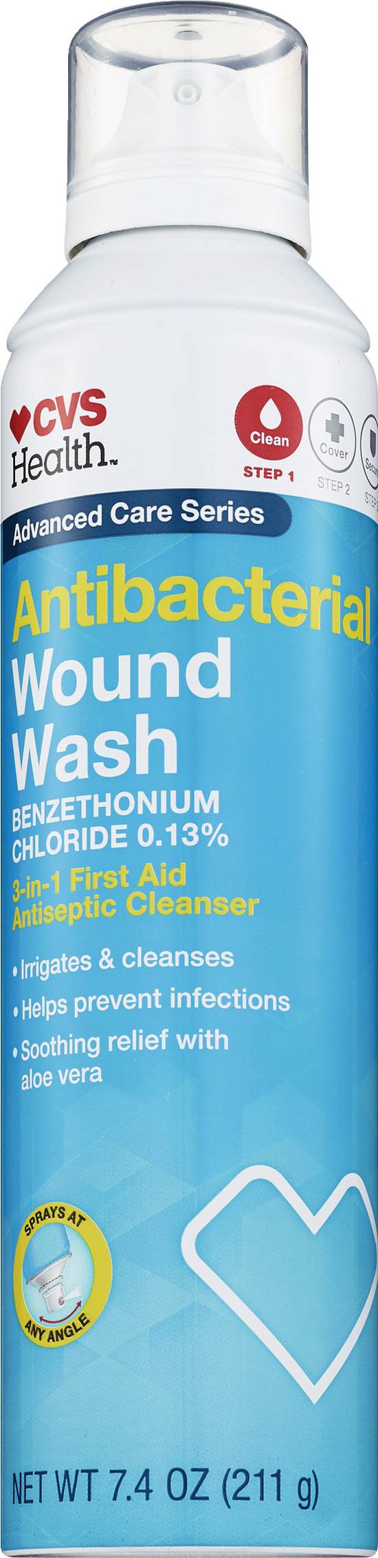 CVS Health Antibacterial Wound Wash, 7.4 OZ