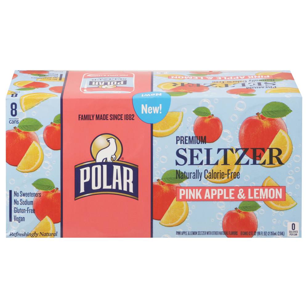 Polar Pink Apple & Lemon Premium Seltzer (8 x 12 fl oz)