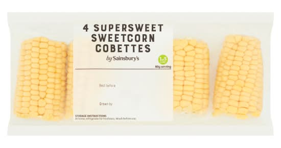 Sainsbury's Super Sweet Sweetcorn Cobettes (4 pack)
