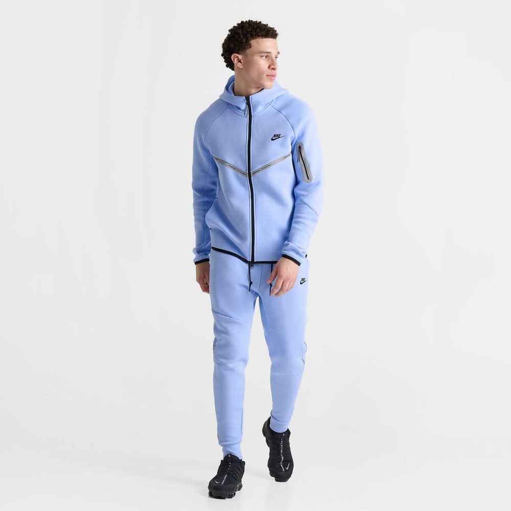 nike tech tracksuit black and blue