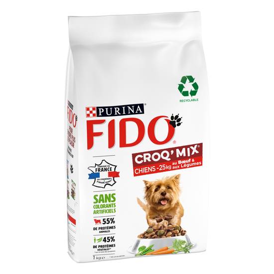 Purina - Fido croquettes mix bœuf légumes pour petits chiens