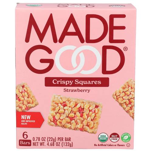 Madegood Organic Strawberry Crispy Squares 6 Pack