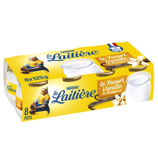 Nestlé - La laitière yaourt au lait entier vanille arôme naturel (8 pièces)