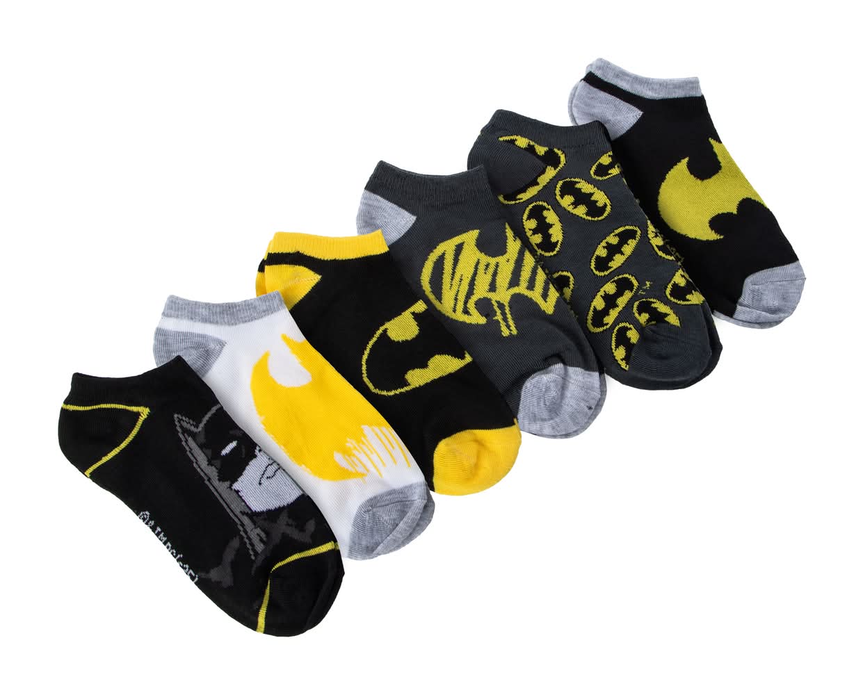 Young Mens DC Batman No-Shows 6-Pairs Batman